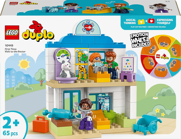 LEGO DUPLO Town Prima vizită la doctor, jucărie de construcție, set de joacă pentru a promova abilitățile motorii fine, cadou pentru copiii mici de la 2 ani, jucărie educativă, joc de rol în spital 10449 Seturi de constructie Besuche den LEGO-Store
