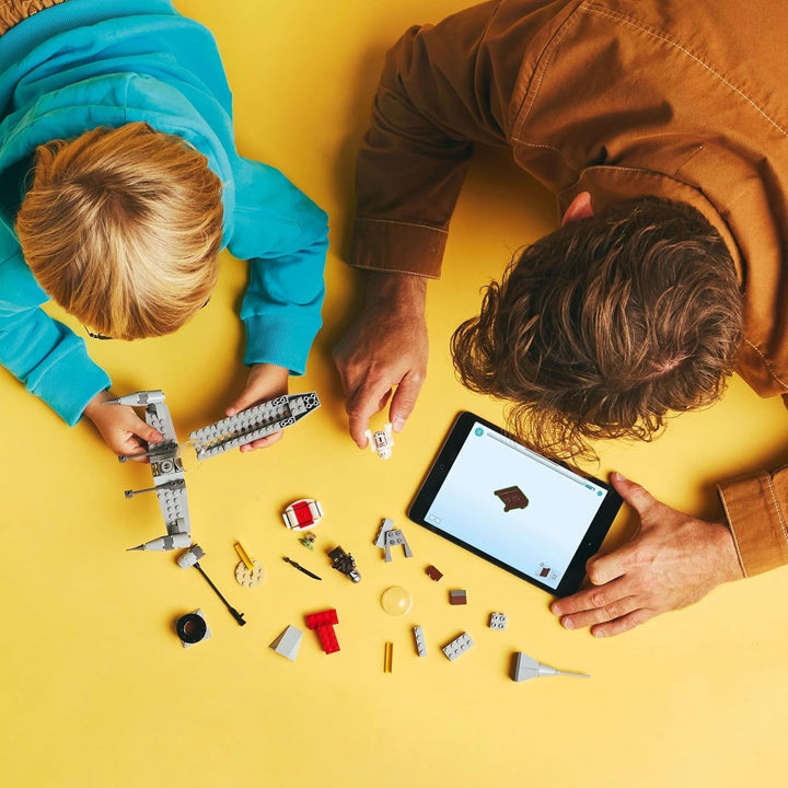 Jucărie LEGO Star Wars 75410 Mandos și Grogus N-1 Starfighter cu minifigurinele Mandalorian, Grogu și R5-D4, inclusiv coloană construibilă, set de pornire pentru nave stelare pentru băieți și fete de la 4 ani Seturi de constructie Besuche den LEGO-Store