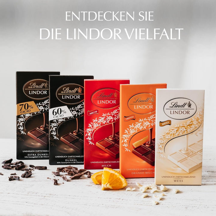 Ciocolată Lindt LINDOR White, baton de 100 grame Bomboane de Ciocolata Naty Shop