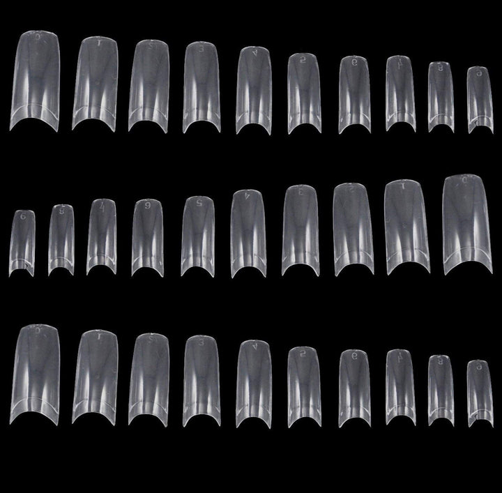 TRIXES 500 bucăți vârfuri pentru unghii cu gel, unghii franțuzești, vârfuri acrilice transparente pentru manichiură DIY, 10 modele diferite