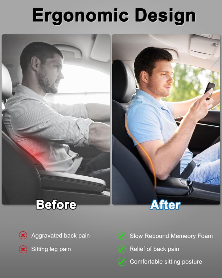 Mașină cu pernă lombară, mașină cu suport lombar din spumă de memorie, mașină cu pernă lombară ergonomică, spătar pentru a ușura perna de suport pentru spate pentru scaune auto, scaun de birou, scaun cu rotile Perne lombare Naty Shop