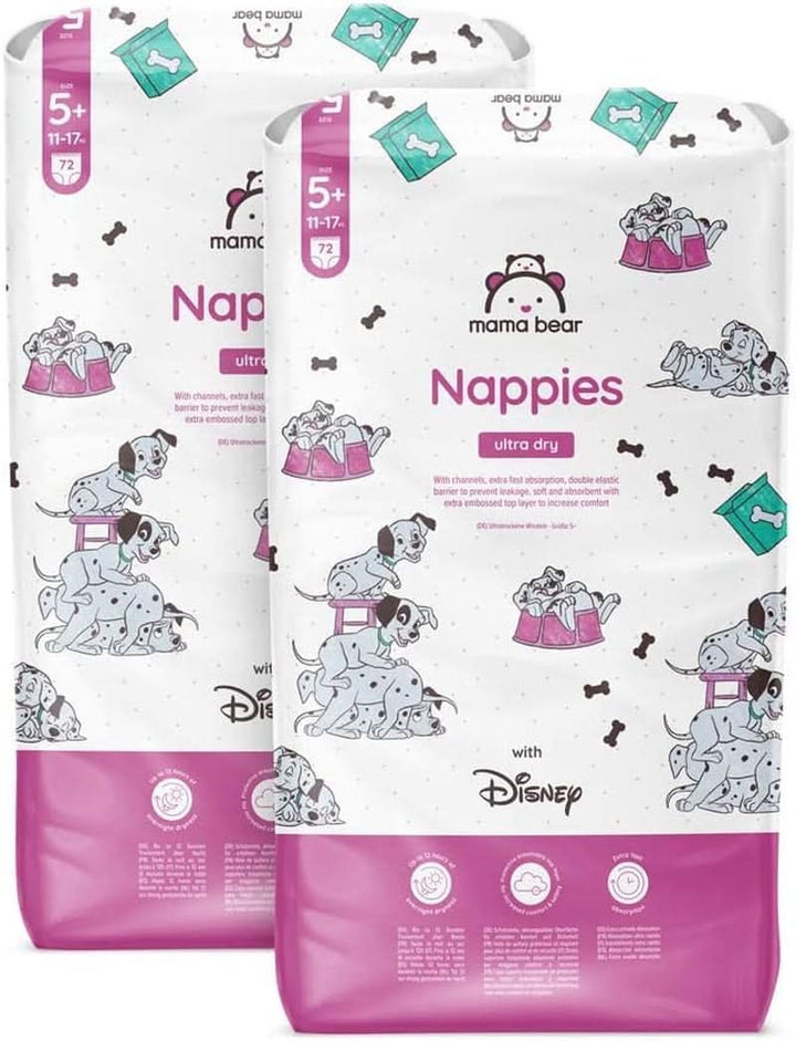Scutece Mama Bear Disney Ultra Dry mărimea 4 (8-14 kg), alb, 84 bucăți (1 pachet) Naty Shop Mărimea 5+ (11-17 kg) Pachet lunar