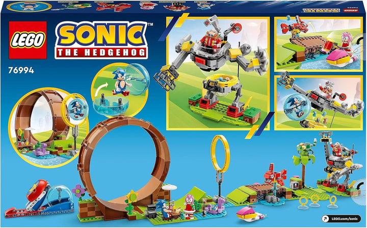 LEGO 76994 Sonic the Hedgehog Provocarea în buclă a lui Sonic în zona Green Hill, jucărie construibilă pentru copii, băieți și fete cu 9 personaje, inclusiv Dr Eggman și Amy Seturi de constructie Besuche den LEGO-Store