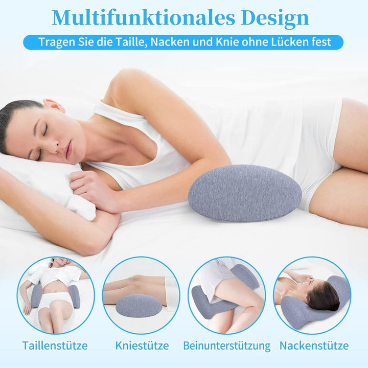 SAHEYER Pernă lombară Pernă lombară ortopedică din spumă cu memorie, pernă ergonomică pentru spate și suport lombar pentru pat, canapea, scaun, mașină și scaun de birou, gri Perne lombare Naty Shop