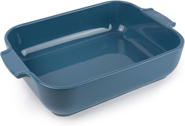 Peugeot Appolia Rechteckige Auflaufform Mit Griffen, Keramik, Schiefer / Grau, 7,2X31X21,7 Cm, Fassungsvermögen: Ca. 2 L, 60060 Matrite si tavi pentru copt Naty Shop Hellblau