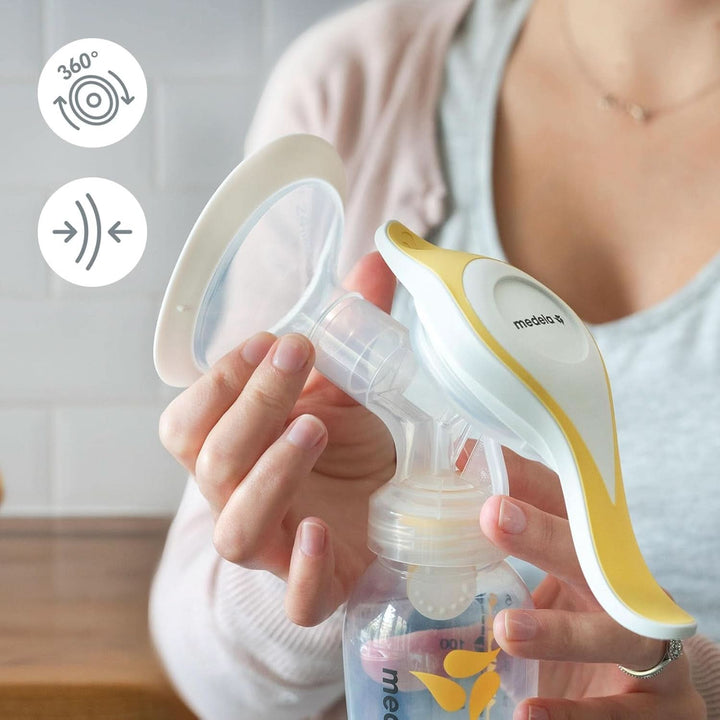Pompă de sân manuală Medela Harmony - Design elvețian compact cu scuturi Personalfit Flex și tehnologie Medela 2-Phase Expression Accesorii Hrana si Alaptare Bebe Naty Shop