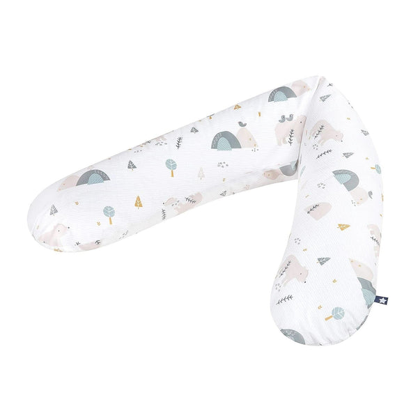 Perna de alaptare Julius Zöllner, umplutura cu fulgi deosebit de confortabila si dulcioasa, bumbac, cca 180 cm Accesorii Hrana si Alaptare Bebe Naty Shop Mountain Bear