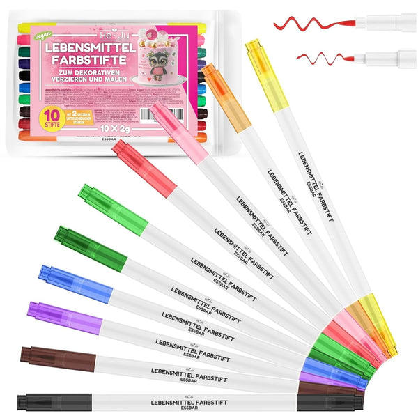 He-Ju Food Pens, set comestibil de 10 carioci alimentare fără E171 Coloranti Alimentari Naty Shop Default Title