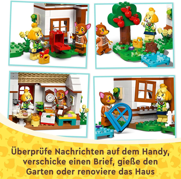 LEGO Animal Crossing Vizită de la Melinda, jucărie creativă pentru copii cu 2 mini-figurine din seria de jocuri video, inclusiv Fatima, Merch, cadou pentru fete și băieți de la 6 ani 77049 Seturi de constructie Besuche den LEGO-Store