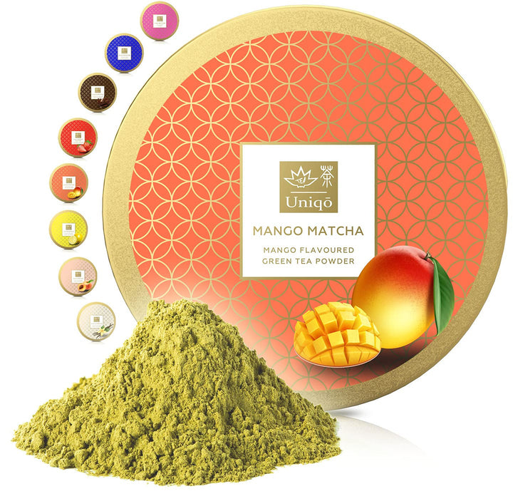 Tea Uniqo - Ceai Matcha roz pudră - Ideal pentru înghețată, latte, shake-uri, coacere sau gătit - Pudră de fructul dragonului Pitaya, 100% natural, fără aditivi, în cutie resigilabilă