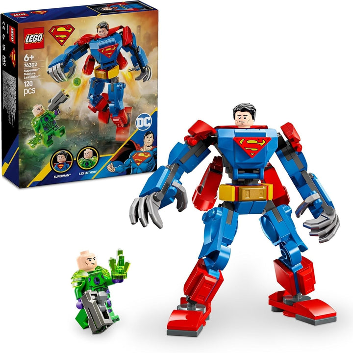LEGO DC Superman Mech Vs. Lex Luthor - Jucărie de supererou cu 2 minifigurine - Figurină de acțiune construibilă cu brațe, picioare și degete mobile - Cadou pentru băieți și fete cu vârsta peste 6 ani 76302 Seturi de constructie Besuche den LEGO-Store Titlu implicit