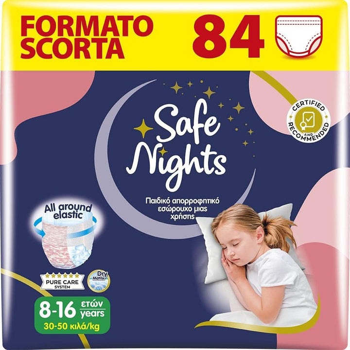 Safe Nights Boy, scutece pentru noapte, diverse marimi Mama si Copilul Naty Shop Fete marimea L (84 bucati)