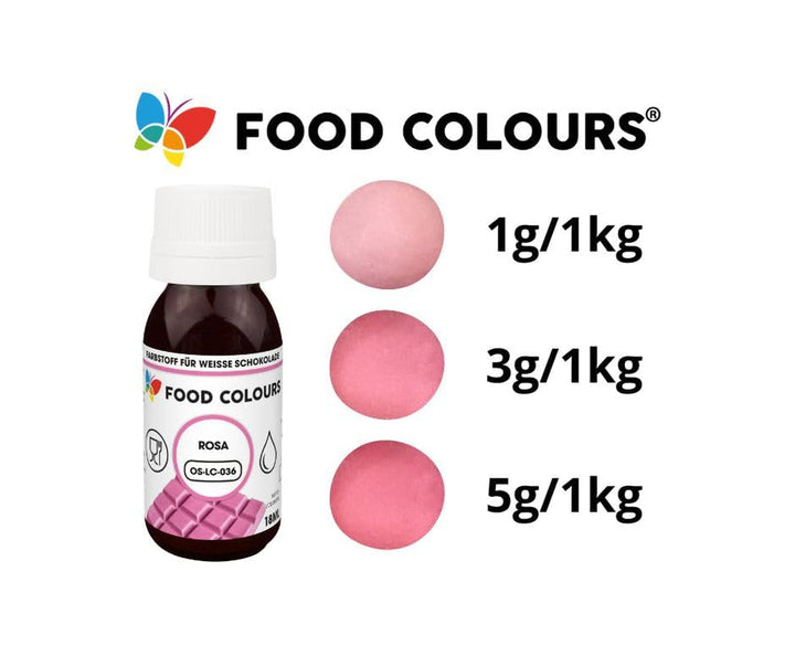 OS-LC PINK 18 Ml Lebensmittelfarbe Für Weiße Schokolade, Pralinen, Cremes, Fettmassen, Gebäck, Kuchen- Und Tortenverzierungen Coloranti Alimentari Naty Shop