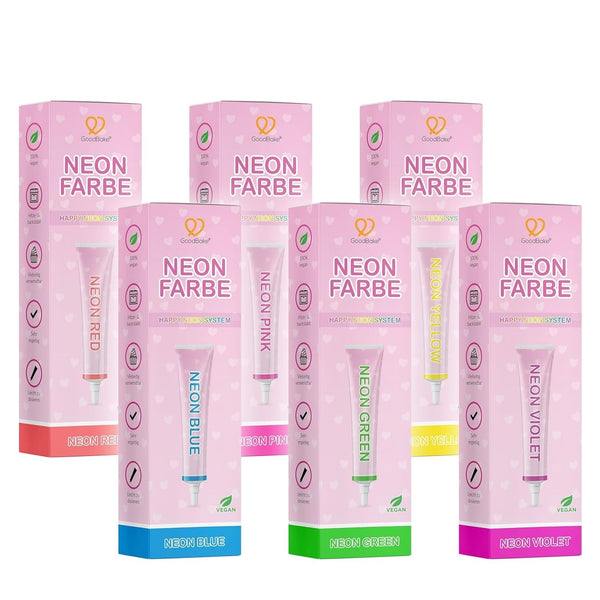 Goodbake Neonlebensmittelfarben 6 Farben Set – Intensive Lebensmittelfarbe – Lebensmittelfarbpaste – Zum Einfärben Von Torten, Fondant, Buttercreme Uvm. – 100% Vegan Naty Shop 6Er Set