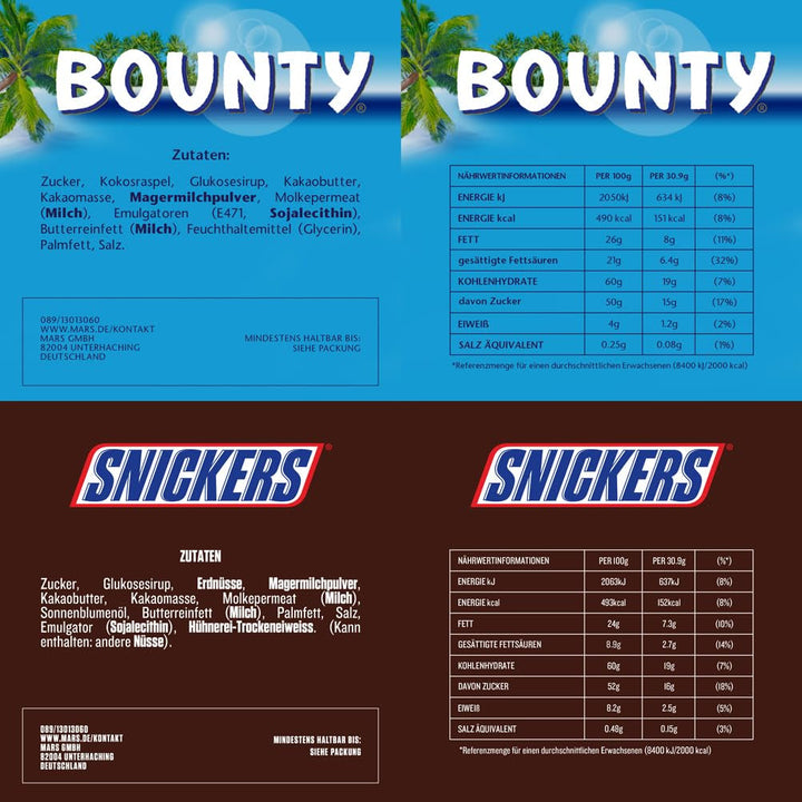 Mix de miniaturi, Mars, Snickers, Bounty & Twix, Batoane clasice în format mini, 296 Batoane, 3Kg Bomboane de Ciocolata Naty Shop