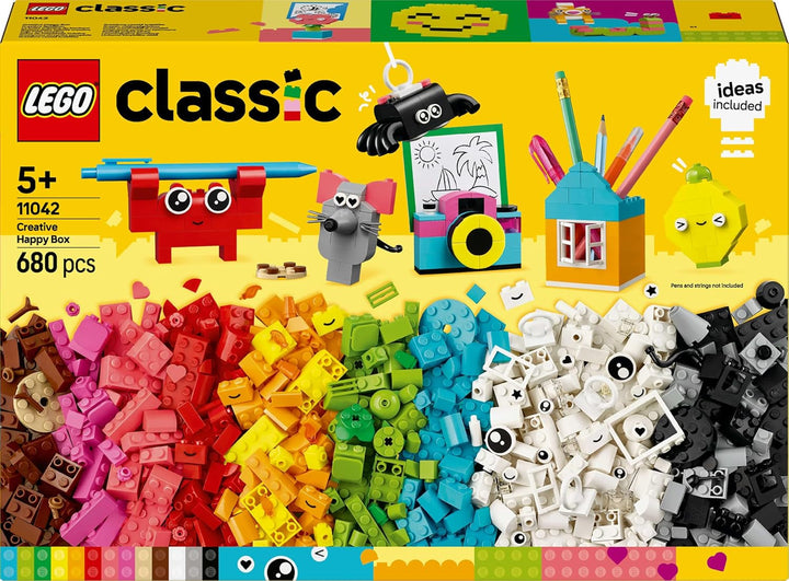 LEGO Classic Creative Fun Box, Cărămizi de construcție colorate pentru jocuri de rol imaginative, Set de construcție pentru începători, Jucării pentru fete și băieți de la 5 ani, Modele de reconstruit 11042 Seturi de constructie Besuche den LEGO-Store