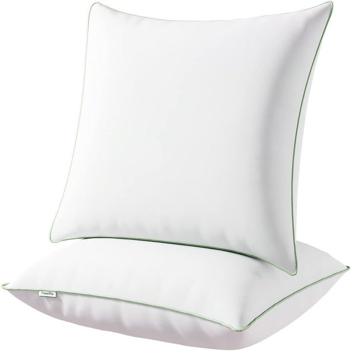 Novilla Pillow 65X65 Set de 2, 2800G (1400Gx2) Pernă reglabilă în înălțime Pernă pătrată de dormit Pernă albă de pat cu zip față de pernă lavabilă Perne standard Naty Shop Seria 10 65X65Cm (2 bucăți)