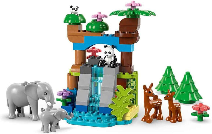 Set LEGO DUPLO Town Wild Animal Families 3-in-1, jucărie educativă pentru copii mici cu țestoase, tigri, elefanți, căprioare, panda, set pentru preșcolari de la 2 ani, jucărie de construit cu figuri de animale 10446 Seturi de constructie Besuche den LEGO-Store