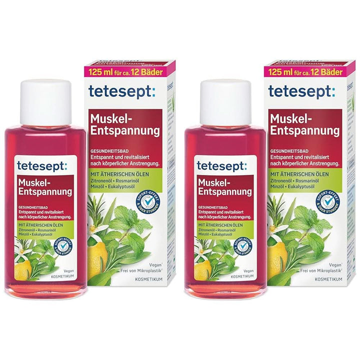 Tetesept Muskel, Aditiv de baie relaxant după efort fizic, 125 ml Duș și baie Naty Shop 2 bucati x 125 ml Baie de relaxare musculară