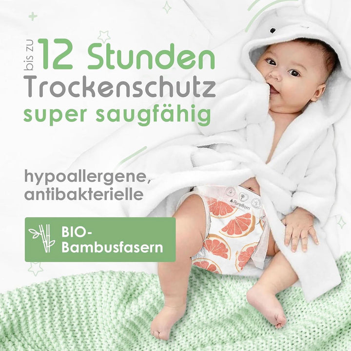 Scutece din bambus organic Pureborn Eco, marimea 2 (3-6 kg) Mama si Copilul Naty Shop