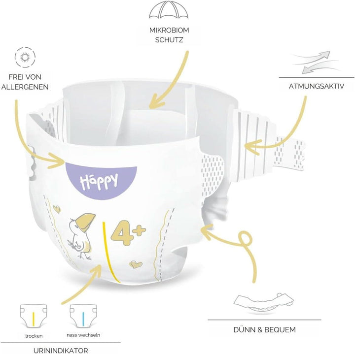 Scutece Bella Baby Happy Soft & Delicate mărime 4+ Maxi plus 9-15 kg HAPPY BOX 112 buc. Mama si Copilul Naty Shop