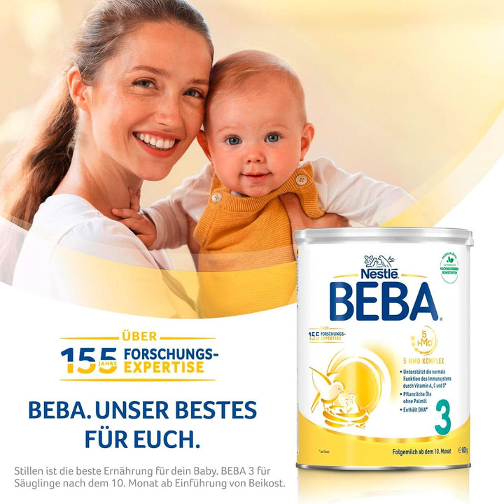 Nestle BEBA 2 Lapte praf de continuare după luna a 6-a, cu complex 5 HMO, numai lactoză, fără ulei de palmier, pachet de 3 (3 X 800G) Mama si Copilul Naty Shop