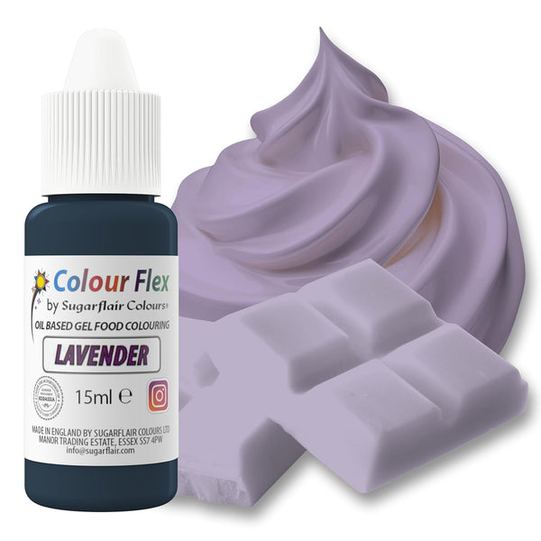 Sugarflair Colourflex, colorant alimentar pe bază de ulei, Lavanda, liposolubil, 15 ml Coloranti Alimentari Naty Shop Default Title