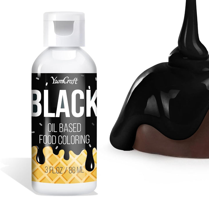 Colorant alimentar pe bază de ulei, liposolubil, 88 ml, diverse culori Coloranti Alimentari Naty Shop Negru 88 ml