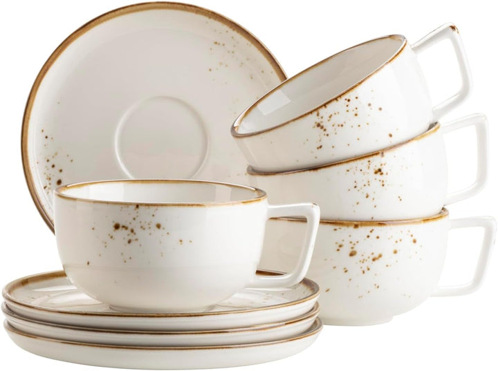 MÄSER Seria Pintar, Set de veselă de înaltă calitate pentru 4 persoane, serviciu combinat din 16 piese Seturi vesela masa Naty Shop Maro Set cești de cafea
