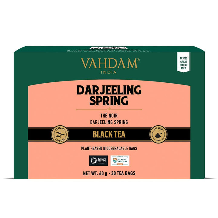 VAHDAM, ceai verde din Himalaya (30 pliculețe de ceai piramidale) 100% pur și aromat | Ceai verde natural cu frunze întregi | Proaspăt și direct de la sursa din India | Se prepară fierbinte sau rece