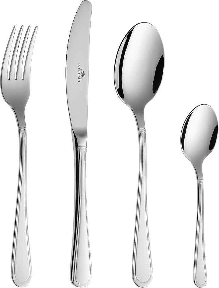 Gerlach, set tacâmuri Antica, oțel inoxidabil, luciu argintiu Naty Shop Argintiu strălucitor 24 de bucăți in cutie