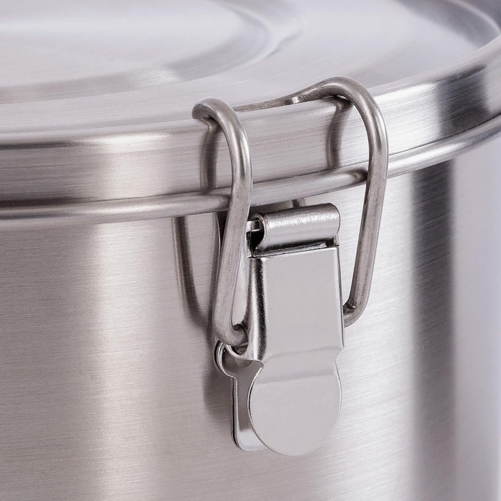 Tatonka Food Bowl - Recipient / bol pentru alimente din oțel inoxidabil - Cu capac, cleme de fixare și scalare a volumului - 0,5L / 0,75L / 1L volum Cutii depozitare alimente Naty Shop