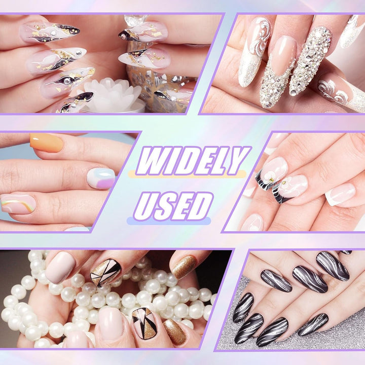 Sularpek 6 Stück Nagel Pinsel, Nail Art Pinsel, Pinsel Nageldesign, Nagel Pinsel Set, Nail Art Dotting Tools Mit 1 Sponge Brush Applikator, Nageldesign Zubehör Für DIY Nail Art Design