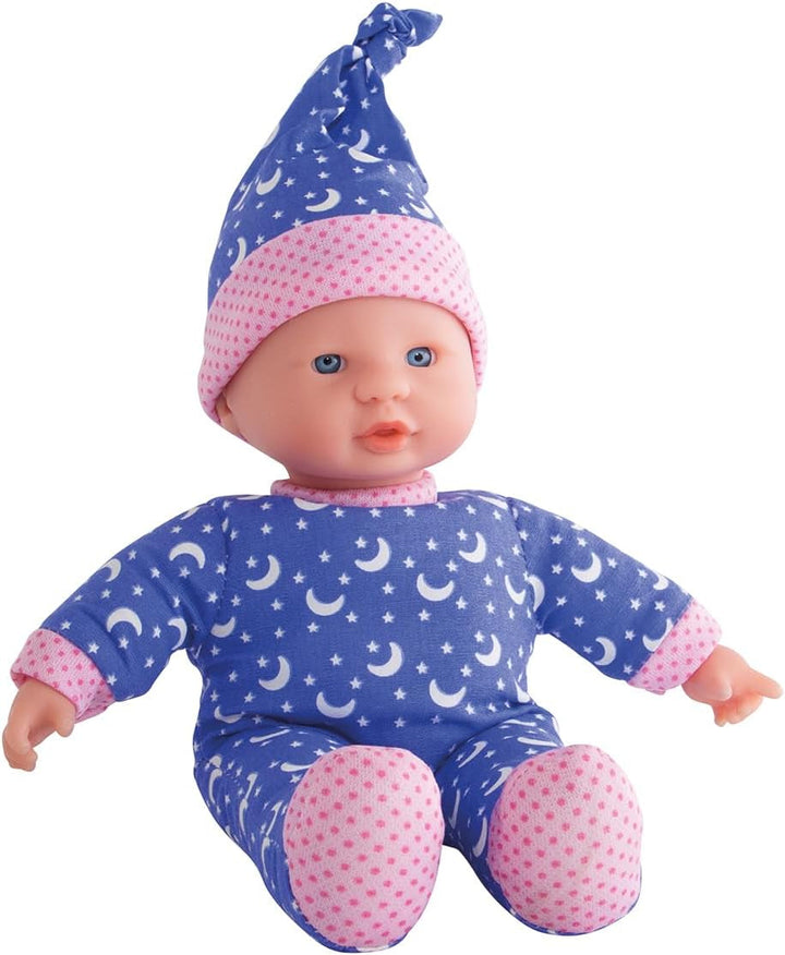 Simba 105010010 - Laura Little Star, păpușă cu corp moale în rochiță dulce și șapcă cu luni și stele strălucitoare, 20 cm, strălucește în întuneric, păpușă pentru copii de la 12 luni, albastru Papusi Naty Shop