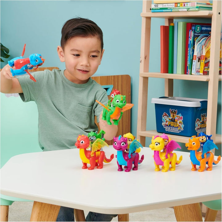 PAW PATROL, Rescue Knights Rocky și Dragon Flame set de figurine de acțiune, jucărie potrivită pentru copii cu vârsta de peste 3 ani Action figures Naty Shop