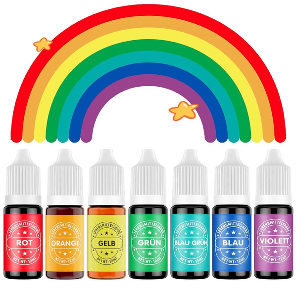 Set coloranti alimentari lichizi, fara zahar Coloranti Alimentari Naty Shop 1-7 culori Culoare curcubeu