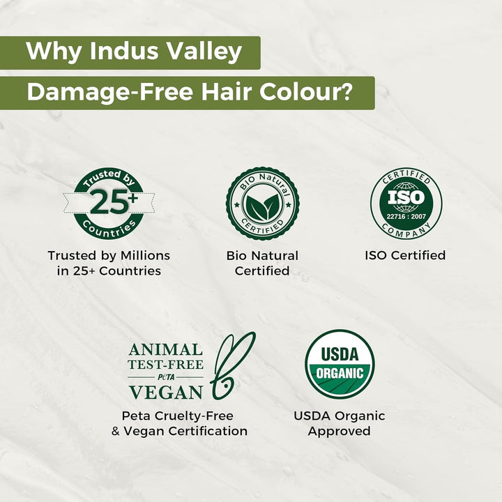 Indus Valley Natural Damage Free Gel Hair Colour | Fără amoniac, vegan și fără cruzime | Până la 100% acoperire gri, rezultate de lungă durată | Castaniu deschis 5.0 (20 gram + 200 ml) Vopsea pentru par Naty Shop