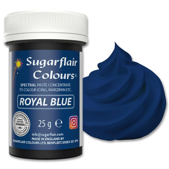 Sugarflair Spectral Eucalyptus Lebensmittelfarbe Paste, Hochkonzentrierte Lebensmittelfarbe Für Buttercreme, Zuckerpaste, Royal Icing, Kuchenmischungen Und Mehr! Lebensmittelfarbstoff - 25G Coloranti Alimentari Naty Shop Royal Blue
