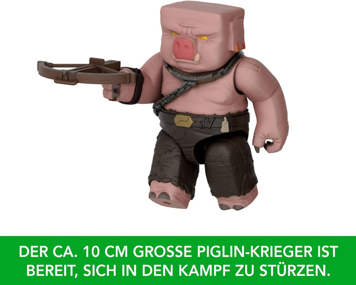 Mattel Minecraft Action Figure Set, Ghast With Fire Attack, Lights, Noise, Starter And Projectile, Piglin Warrior, Inspired By The Movie, JFB69 Action figures Naty Shop