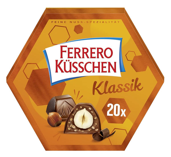 Ferrero Kisses Classic – Alune prăjite crocante acoperite cu ciocolată fină Bomboane de Ciocolata Naty Shop 20 X 9 grame