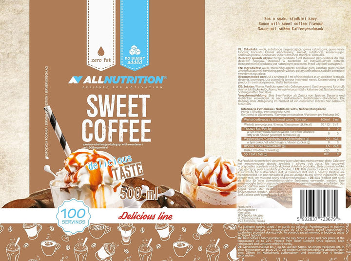 To all -nutrition Sase dulci - Sirop zahăr -Free Sweet Sos cu Indulcitori Naty Shop