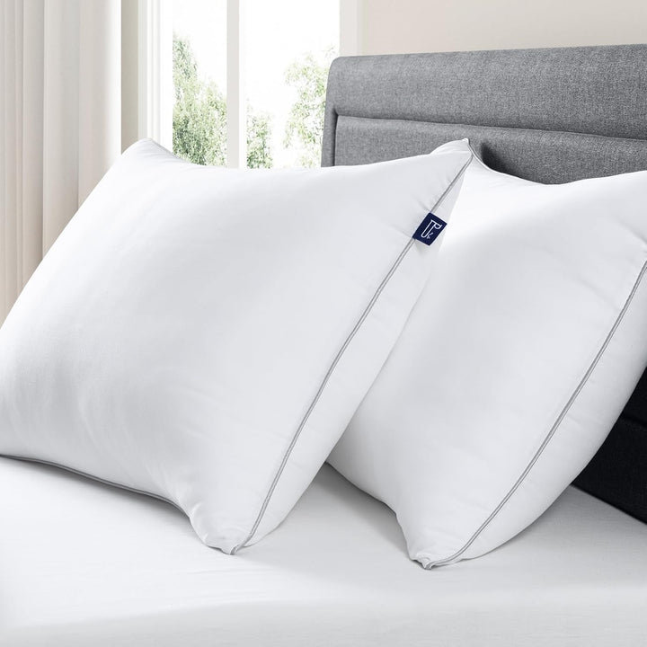 Pernă Bedstory, hipoalergenică, pernă de pat pentru hotel, țesătură perlată, pernă de dormit de lux pentru cei care dorm pe spate, pe burtă sau lateral (48 X 74 Cm), 2 bucăți Perne standard Naty Shop