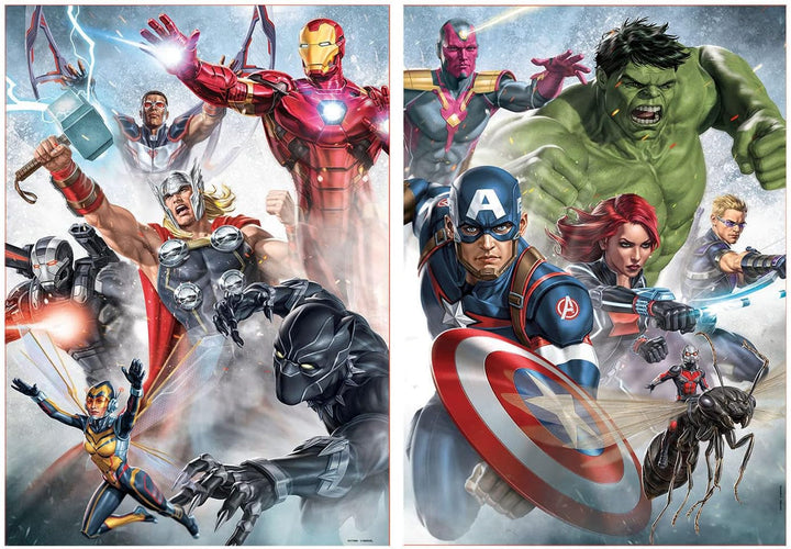 Educa - Puzzle 500 piese pentru adulti | Marvel Avengers 2 X 500 piese puzzle pentru adulti si copii de la 11 ani, super eroi, set puzzle (17994) Puzzle Naty Shop