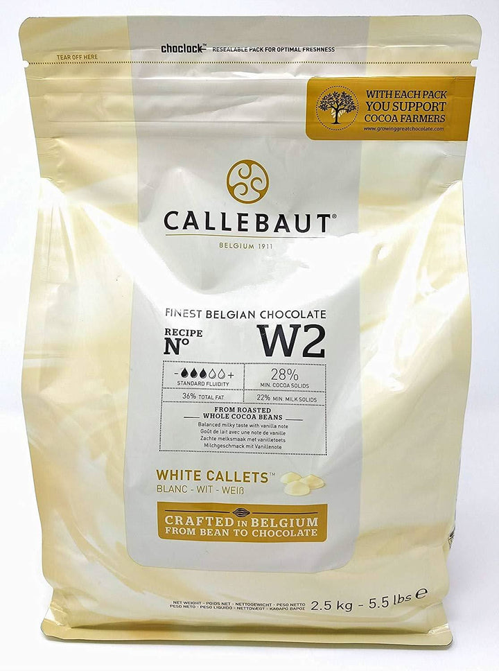 Barry Callebaut - Ciocolata alba, W2 - 28%, 2.5 Kg Materii Prime Profesionale Nati Shop