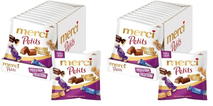 Merci Petits Chocolate Collection - Mix de specialități de ciocolată Bomboane de Ciocolata Naty Shop Set 2 x 12 X 125G Milk Cream Collection