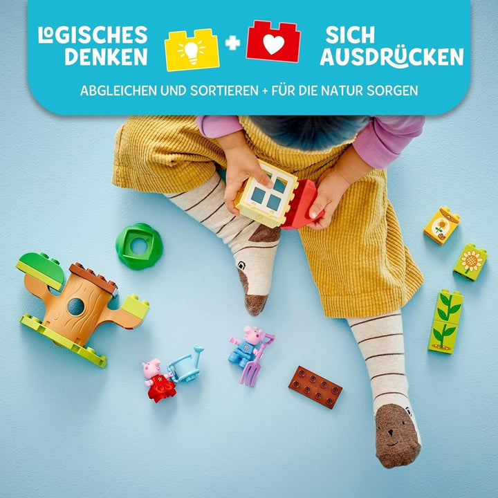 LEGO DUPLO Peppa's Garden With Tree House: Toy Tree, Set de învățare pentru preșcolari de construit și reconstruit cu 2 figuri, Idee de cadou pentru copii de la 2 ani, băieți și fete 10431 Seturi de constructie Besuche den LEGO-Store