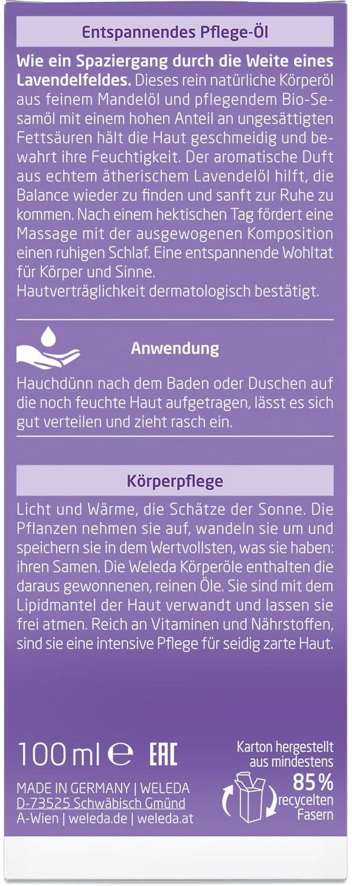 WELEDA Organic Lavender Body Oil, 100 ml Cosmetice si Infrumusetare Naty Shop