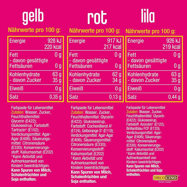Set 6 coloranti alimentari, pasta, DECOCINO, gust neutru Coloranti Alimentari Naty Shop