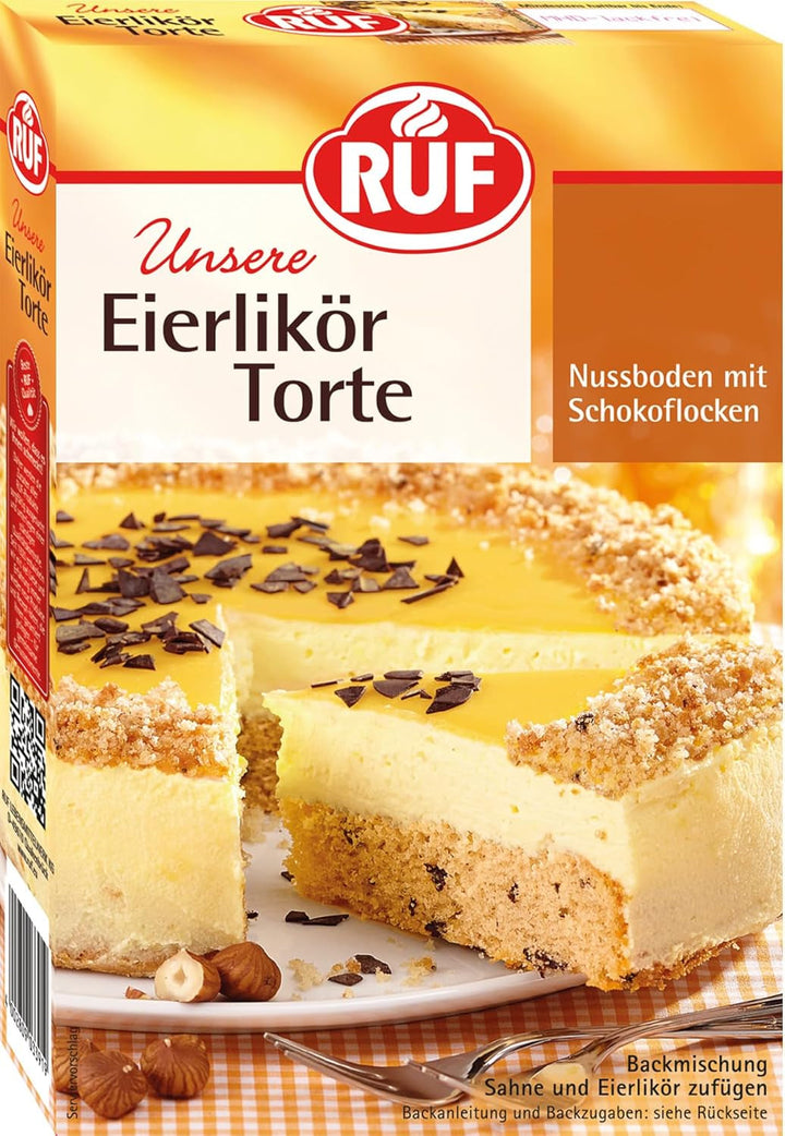 RUF Apfeltorte, Backmischung Für Eine Apfel-Torte Mit Sahne-Creme Und Zimt-Zucker, Apfel-Zimt-Torte, Vegan Naty Shop Eierlikörtorte 350 G
