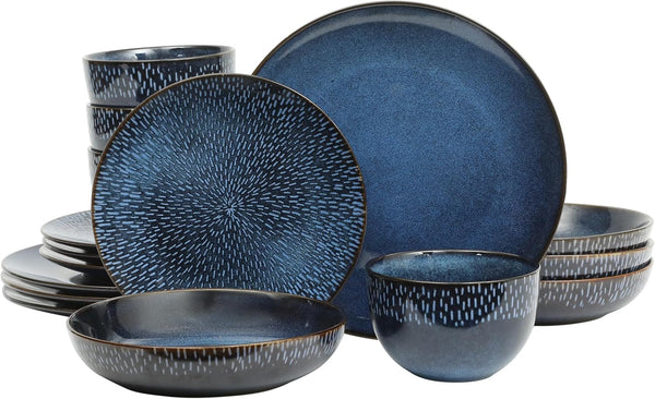 Matisse 16-Teiliges Geschirrset Mit Doppelschüsseln, Kobaltblau Seturi vesela masa Naty Shop Kobaltblau Service For 4 (16Pcs)